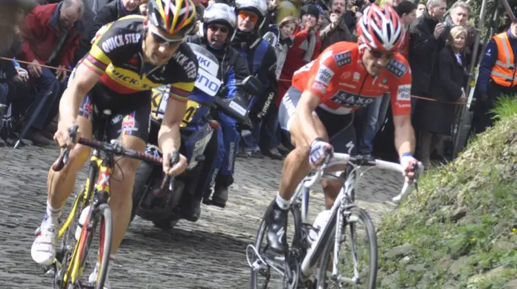 Tom Boonen and Fabian Cancellara, side by side in Flanders. Via flickr by ef2204