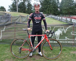 Jonathan Page and his Blue Cycles Norcross bike ready to go. © Cyclocross Magazine