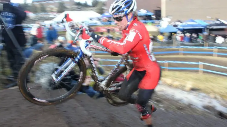 Katie Compton (Planet Bike) rises to a record seventh straight cyclocross national championship. ©Cyclocross Magazine