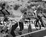 Crashes were the norm in the early, icy junior races. © Joe Sales