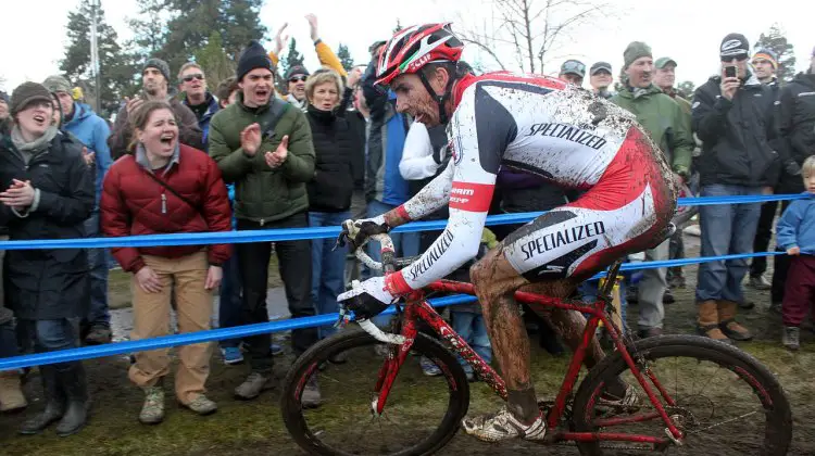 Here, Wells is riding to his third national title of the year- yesterday, he won $50,000 for bike trails.