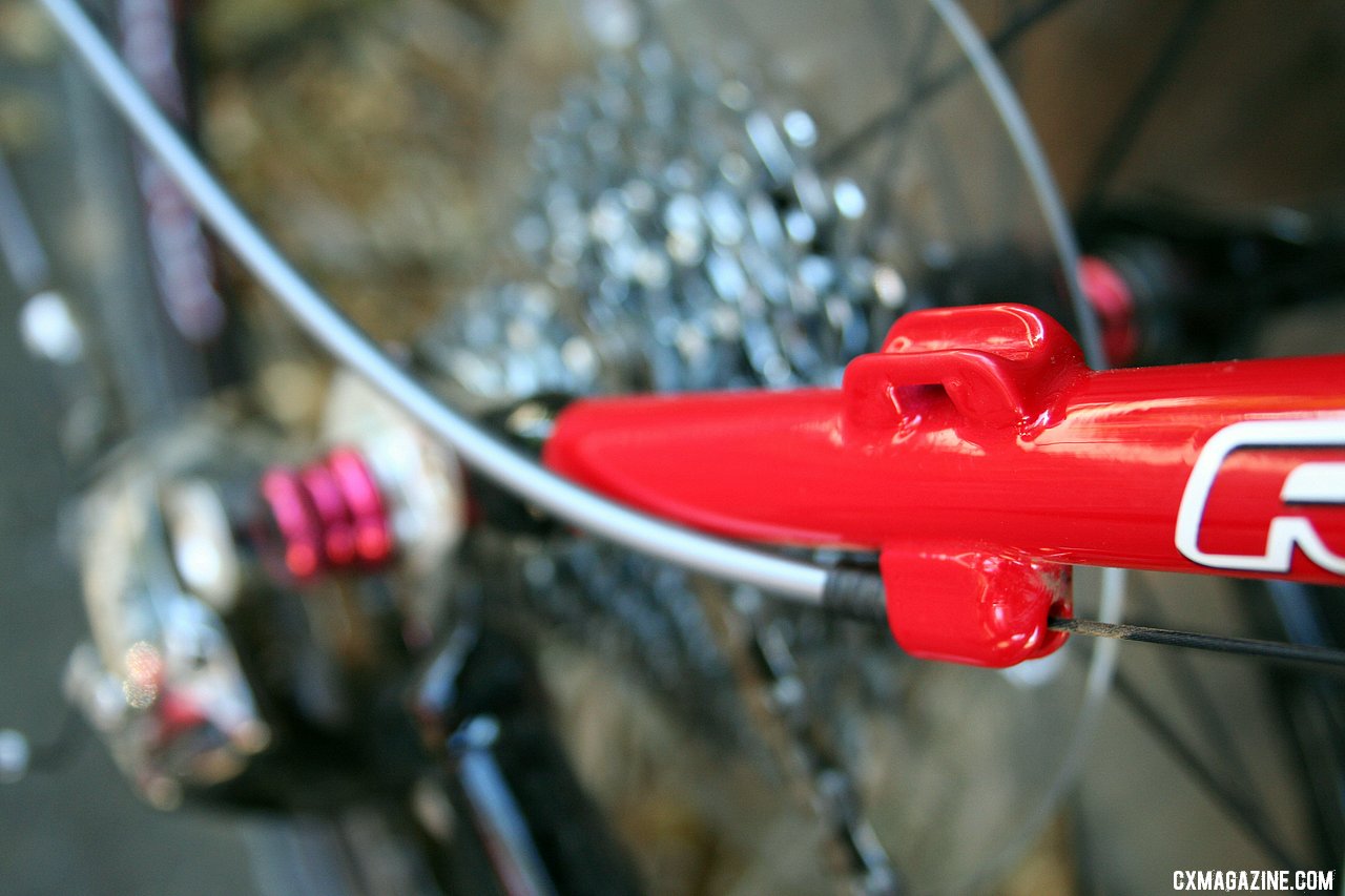 Redline gives you full housing or standard housing braze-ons choices for the rear derailleur. © Cyclocross Magazine