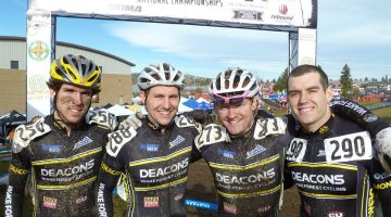 Austin Jones, Trey Wofford, James McCabe and Chris Lowe at Cyclocross Nationals. Photo Courtesy of James McCabe