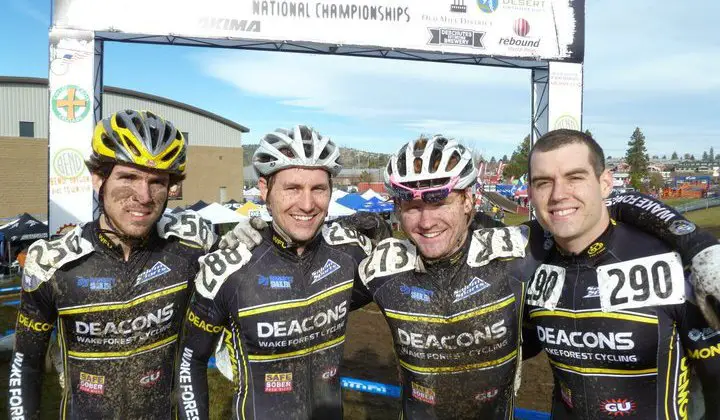 Austin Jones, Trey Wofford, James McCabe and Chris Lowe at Cyclocross Nationals. Photo Courtesy of James McCabe