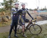 Chris Lowe and Trey Wofford hanging out after the Collegiate Men's Division 2 race. Photo Courtesy of James McCabe