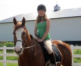 In a different kind of saddle with Emma White, a woman of many talents. Photo Courtesy of Emma White