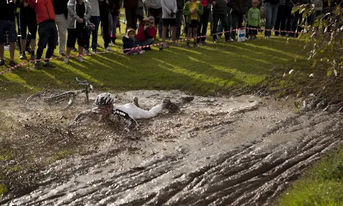 Sean Caldwell in the mud puddle by Brian Mangano