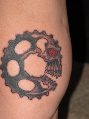 This skull chainring tattoo on Karl C makes his devotion to cyclocross quite clear. - Cyclocross Magazine - Cyclocross and Gravel News, Races, Bikes, Media