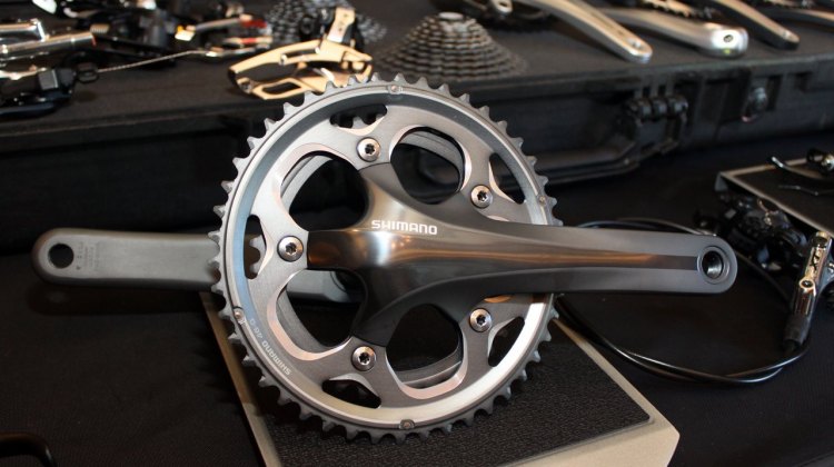 Shimano unveils their new CX70 cyclocross crankset with 36/46t rings and Hollowtech 2 technology. © Cyclocross Magazine