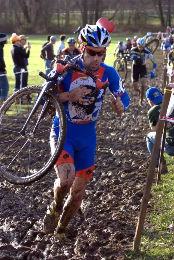 Tim Johnson running away from Todd Wells at Mercer Cup Day 1, by Michael Franken