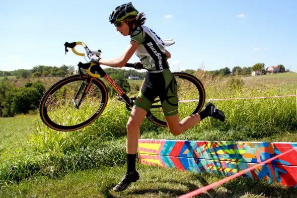 Colorful barriers made it a true cyclocross race. JP Brocket