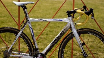 Bart Wellens' Ridley X-Night cyclocross bike as ridden during his 2011 U.S. campaign. The integrated seat mast makes for difficult traveling and is why Ridley's U.S. riders ride the X-Fire. © Cyclocross Magazine