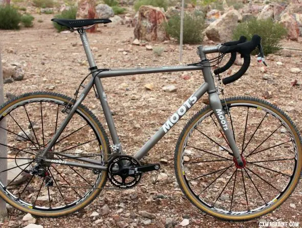 The Moots PsychloX RSL titanium cyclocross bike is ready for production after several years in development. © Cyclocross Magazine The Moots PsychloX RSL titanium cyclocross bike is ready for production after several years in development. © Cyclocross Magazine
