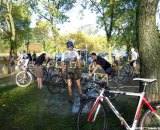 A muddy day means the pressure washers are going full steam in the pit. © Cyclocross Magazine