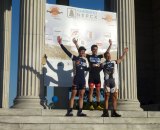 Luke Keough, Justin Lindine, and Derek St. John on the podium at Providence Day 2.