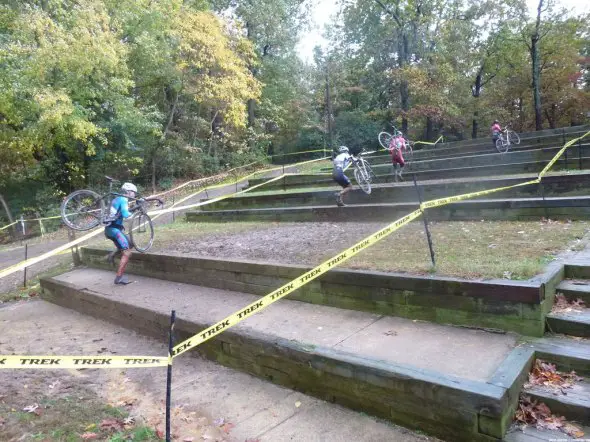 Richey makes his way up the ampitheater of pain at Beacon Cyclocross. © Cyclocross Magazine