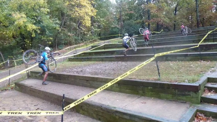 Richey makes his way up the ampitheater of pain at Beacon Cyclocross. © Cyclocross Magazine