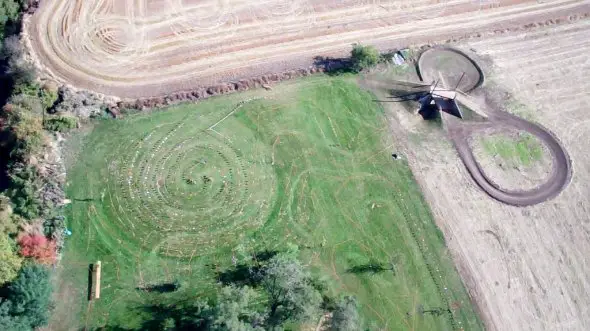 It may look like crop circles, but this is just one aerial view of the course. Allen Pomraning of Aazod Flight Systems It may look like crop circles, but this is just one aerial view of the course. Allen Pomraning of Aazod Flight Systems