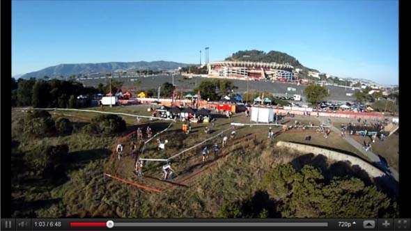 Aerial footage of Bay Area Super Prestige Cyclocross Race #1, Candlestick Park by Jason Anderson