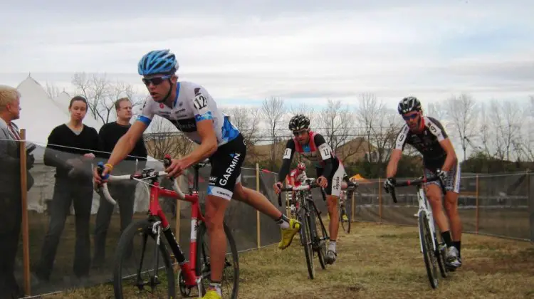 Coming at run up in the Mens Elite race at the USGP in Louisville. J.D. Kimple