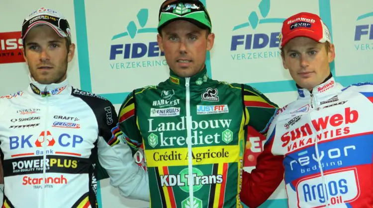The podium with (from L. to R. ): Niels Albert, Sven Nys and Kevin Pauwels. © Bart Hazen