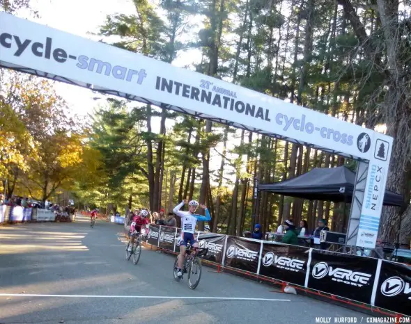 Keough sails in to victory after sprinting McNicholas at CSI Day 1. Cyclocross Magazine