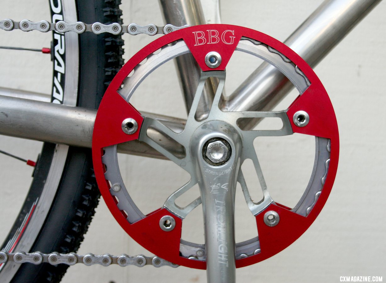 Dual chainring guards can keep your chain in place when conditions get nasty, bumpy, or your chain tension or chainline isn't perfect. © Cyclocross Magazine