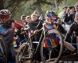 Chris Jones' laps a rider and hops a tree on his way to the SSCXWC 2011 title. © Kevin White