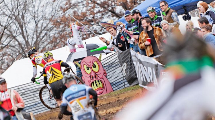 Heckle Hill at Cincinnati’s Kings CX featuring the digital Ghoul and the Piñata. Thoman Nguyen