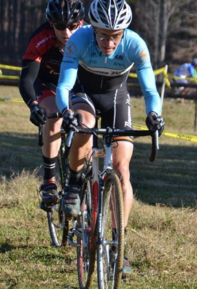 A rider focuses hard on the course. Trish Albert/Southeasterncycling.com