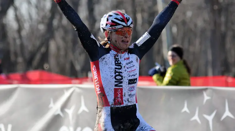 Shannon Gibson of Stan's Notubes wins the Womens 45-49 race. ©Steve Anderson