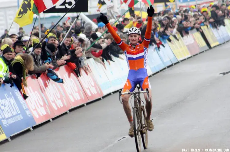 Mathieu van der Poel takes his first ever World title. Bart Hazen