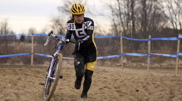 Andrea Smith ran away from the Masters 30-34 Women's field at the 2012 Cyclocross National Championships. © Cyclocross Magazine