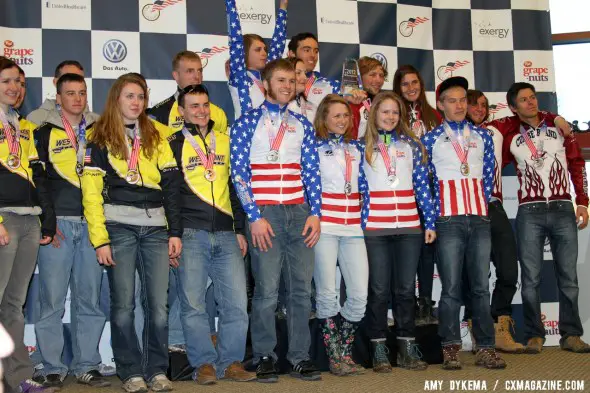 Mars Hill takes the D2 Collegiate 2012 Cyclocross National Championships over Cumberland and U.S. Military Academy. © Amy Dykema