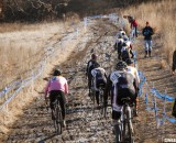 Bahnson surges on the climb to catch the leaders. Collegiate Men Division 2.  ©Cyclocross Magazine