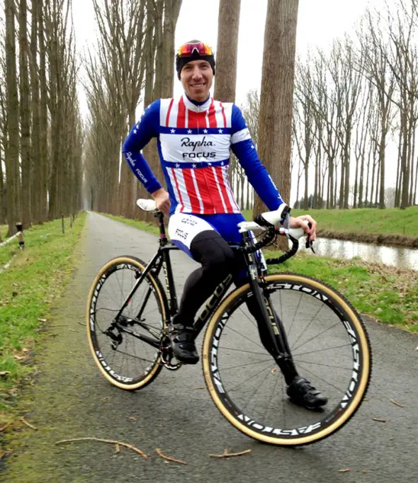 Powers in his new US National Champion Rapha-Focus kit.