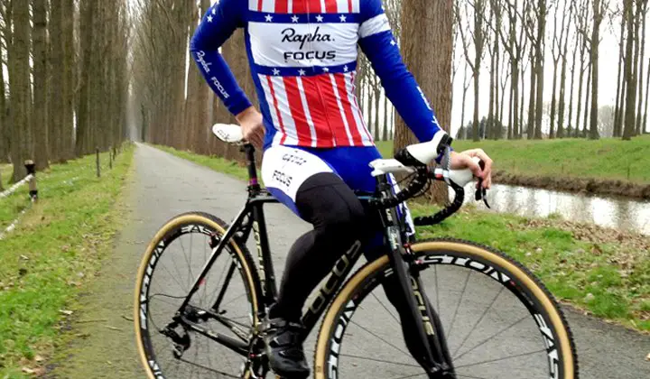 Powers in his new US National Champion Rapha-Focus kit.