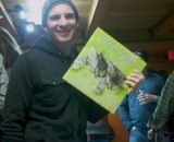 Dylan McNicholas at his celebratory shindig with his new cat calendar. Aww!