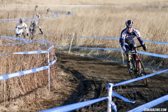 Jon Mondelius leads James Coats and Tim Butler in the chase for third place. ©Cyclocross Magazine