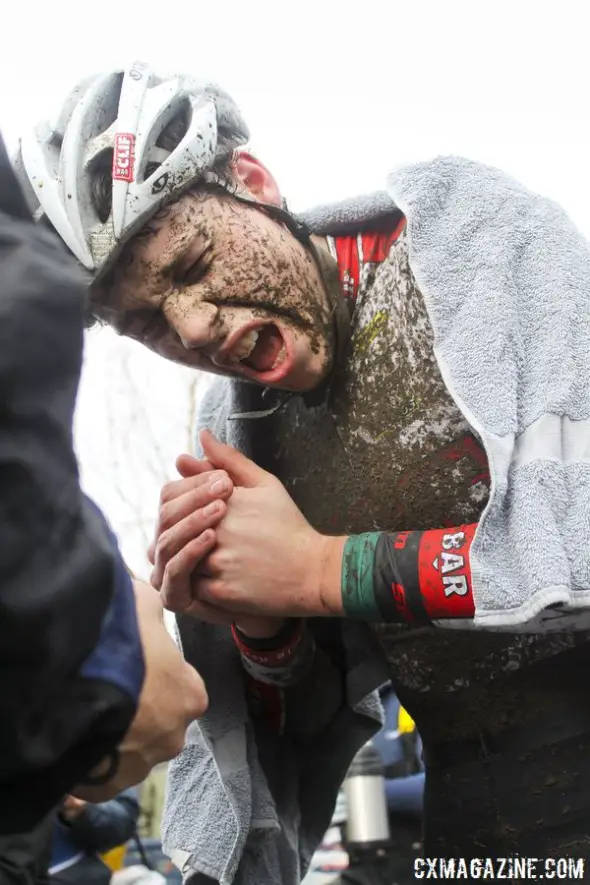 Don't suffer like this. Cold hands can cause damage that lasts a lifetime, says Tilford. photo: Kolben Prebble in Bend. © Cyclocross Magazine