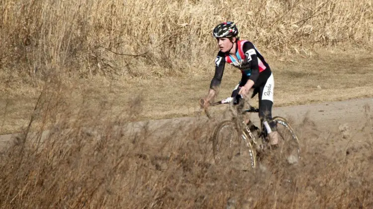 Zach McDonald rides away from the field to take his first U23 title. ©Cyclocross Magazine