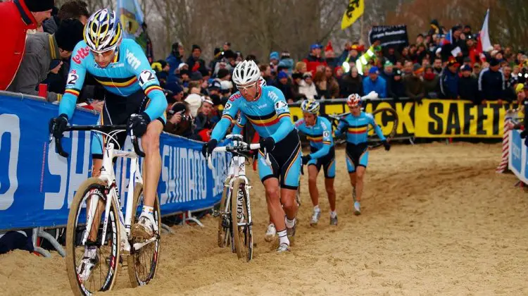 Rob Peeters leads the all-Belgian pack at 2012 Worlds. © Jonas Bruffaerts