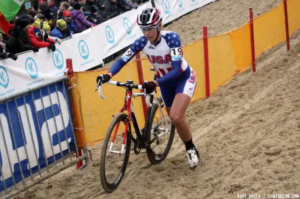 Meredith Miller runs the sand at Worlds. Bart Hazen