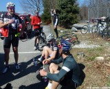 Riders take a snack break mid-140 mile ride. Cyclocross Magazine