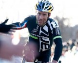 2012 Cyclocross National Championships, Elite Men. ©Tim Westmore Tim Johnson is congratulated by fans along the finish line. ©Tim Westmore