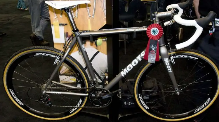 The Moots PsychloX RSL along with the entry from Six Eleven Bicycle Co. shared this year's best cyclocros bike award. © Kevin White