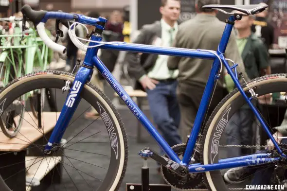 Tim O'Donnell of Shamrock Cycles brought this blue steel creation as his entry to the Best Cyclocross Bike at NAHBS 2012. ©Cyclocross Magazine Tim O'Donnell of Shamrock Cycles brought this blue steel creation as his entry to the Best Cyclocross Bike at NAHBS 2012. ©Cyclocross Magazine