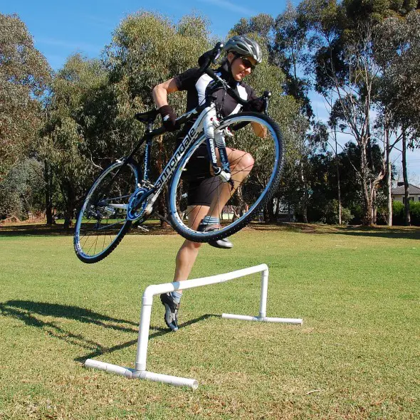 Testing out barrier hopping skills at the Dirty Deeds clinic. Andrew Blake