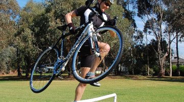 Testing out barrier hopping skills at the Dirty Deeds clinic. Andrew Blake