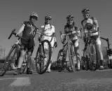 Molly, Mo Bruno Roy, Sara Bresnick and Dana Prey before the start of the Rhonde de Rosey.© Susan Margot Ecker Photography